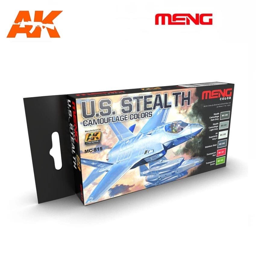 Набір фарб для моделей літаків Стелс камуфляж. AK-INTERACTIVE MC815 від компанії Хоббінет - збірні моделі - фото 1