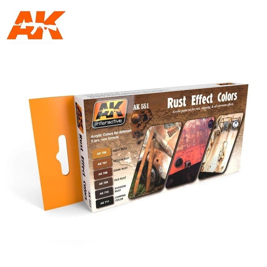Набір фарб для створення різних ефектів іржі і металевого відколу. AK-INTERACTIVE AK551 від компанії Хоббінет - збірні моделі - фото 1