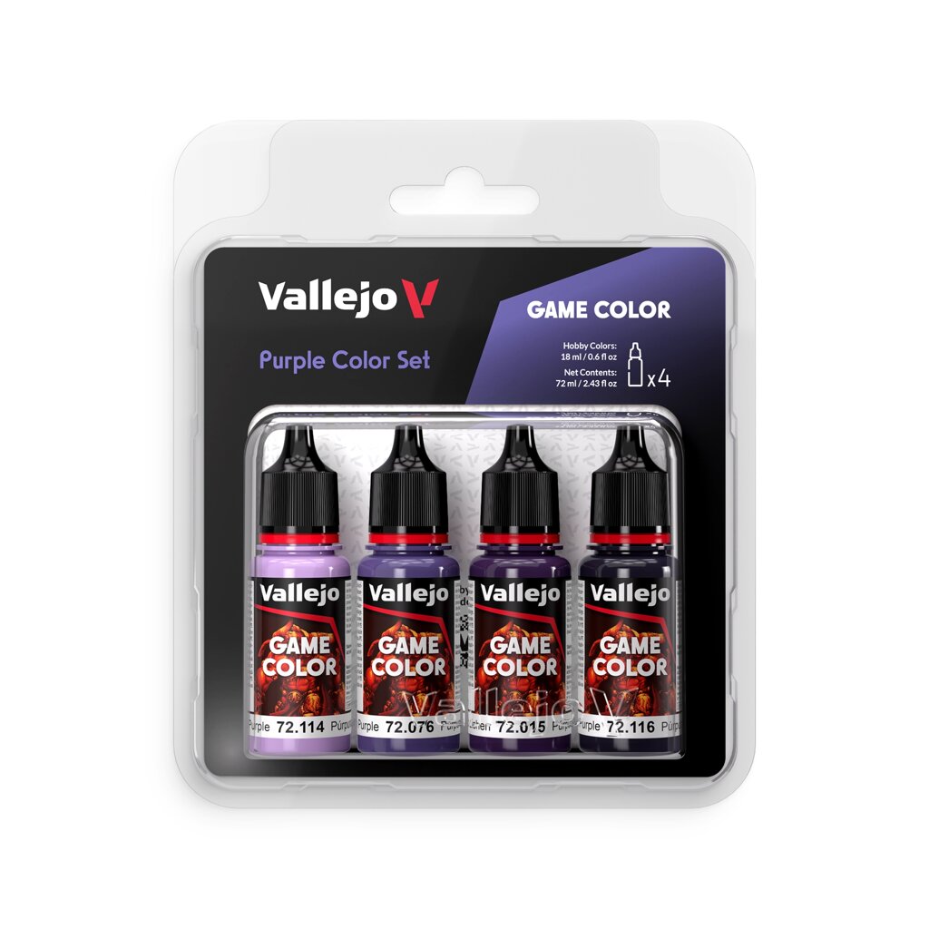 Набір фарб Purple Color Set (4x18ml). VALLEJO Game Color 72382 від компанії Хоббінет - збірні моделі - фото 1