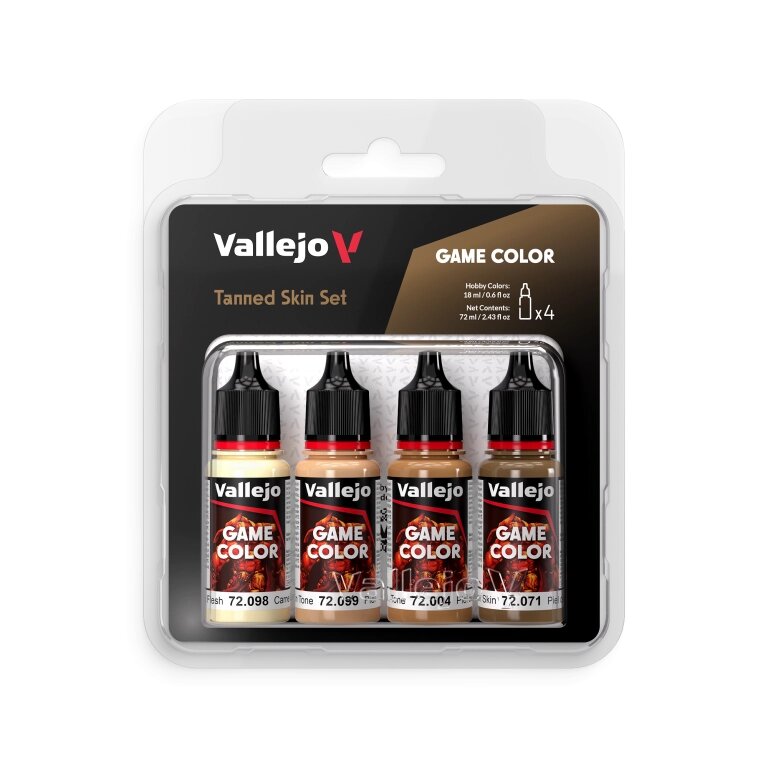 Набір фарб Tanned Skin Set (4x18ml). VALLEJO Game Color 72380 від компанії Хоббінет - збірні моделі - фото 1