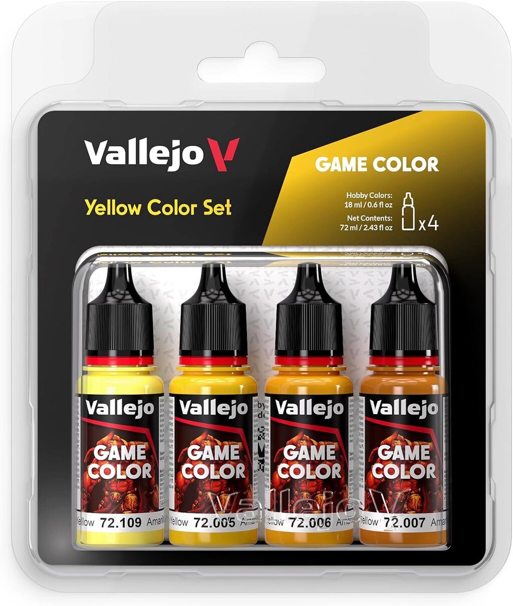 Набір фарб Yellow Color Set (4x18ml). VALLEJO Game Color 72378 від компанії Хоббінет - збірні моделі - фото 1