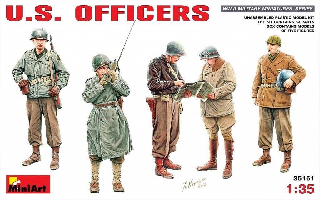 Набір фігур американських офіцерів WWII в масштабі 1/35. MINIART 35161 від компанії Хоббінет - збірні моделі - фото 1