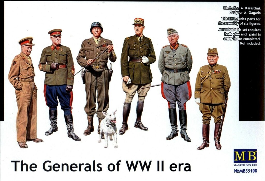 Набір фігур Генерали Другої світової війни. 1/35 MASTER BOX 35108 від компанії Хоббінет - збірні моделі - фото 1