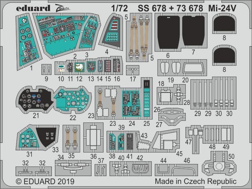 Набір фототравлення для Мі-24В. 1/72 EDUARD 73678 від компанії Хоббінет - збірні моделі - фото 1