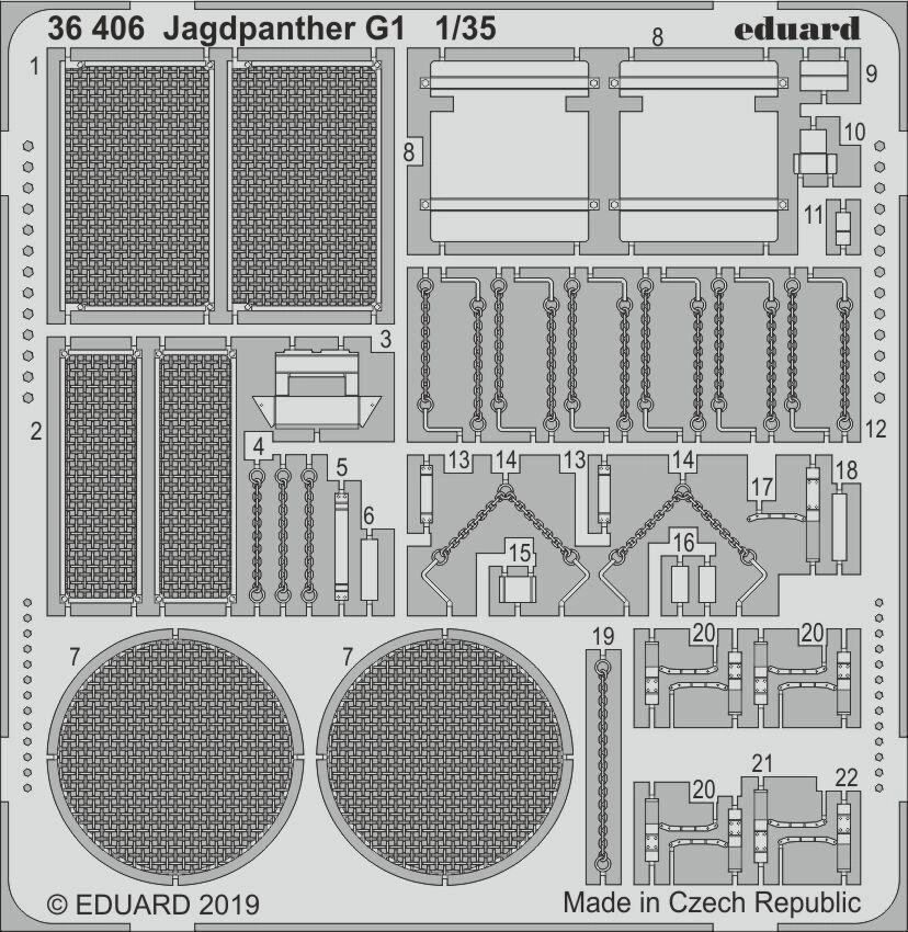 Набір фототравлення для моделі Jagdpanther G1 (MENG). 1/35 EDUARD 36406 від компанії Хоббінет - збірні моделі - фото 1