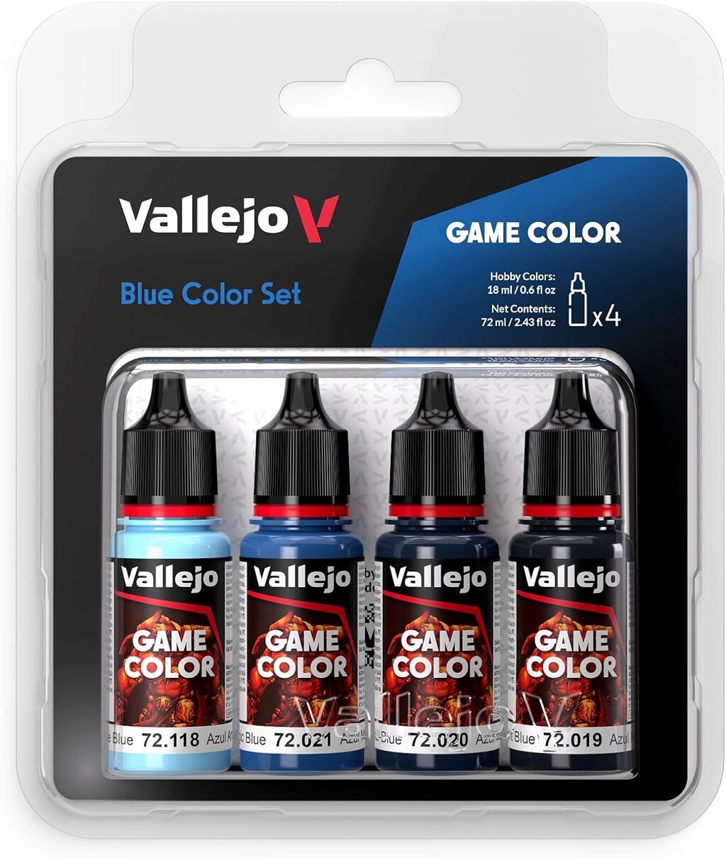 Набір кольорів Blue Color Set (4x18ml). VALLEJO Game Color 72376 від компанії Хоббінет - збірні моделі - фото 1