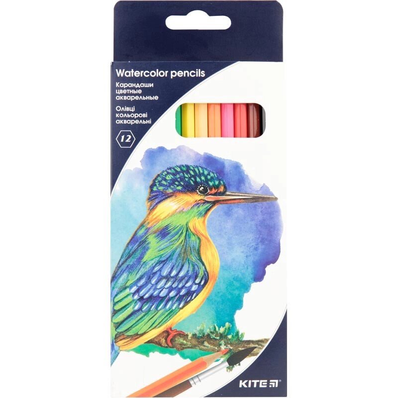 Набір кольорових акварельних олівців 12 шт. KITE 18-1049 від компанії Хоббінет - збірні моделі - фото 1
