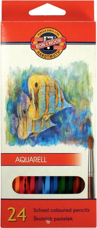 Набір кольорових акварельних олівців 24 шт. KOH-I-NOOR AQUARELL від компанії Хоббінет - збірні моделі - фото 1