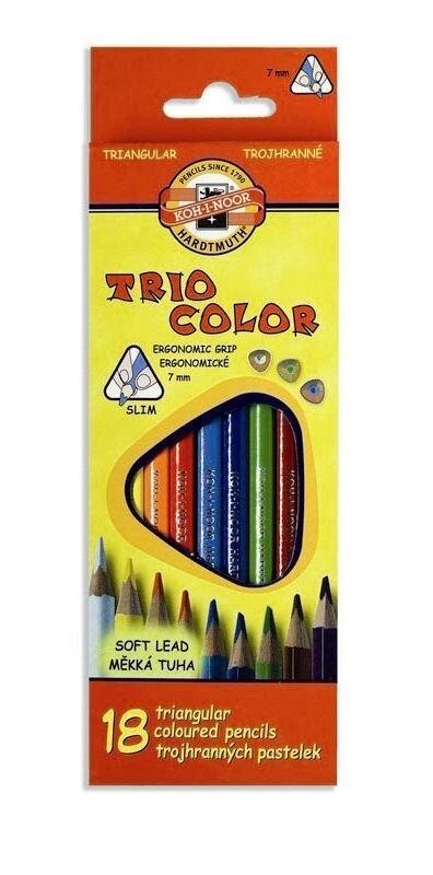 Набір кольорових м'яких олівців 18 шт. KOH-I-NOOR від компанії Хоббінет - збірні моделі - фото 1