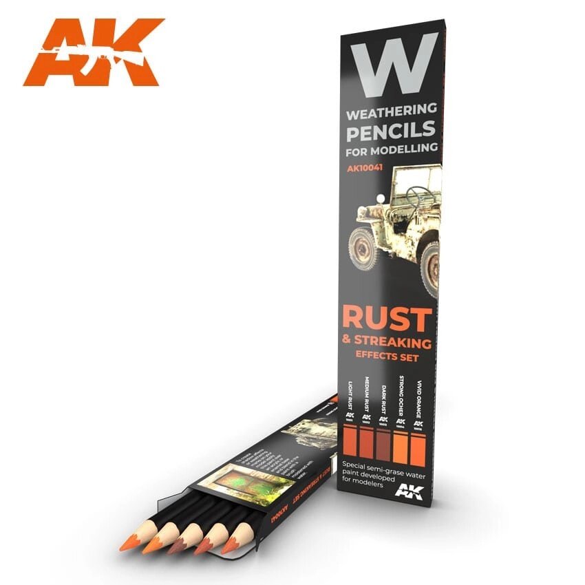 Набір олівців для ефектів "Іржа і смуги". AK-INTERACTIVE AK10041 від компанії Хоббінет - збірні моделі - фото 1