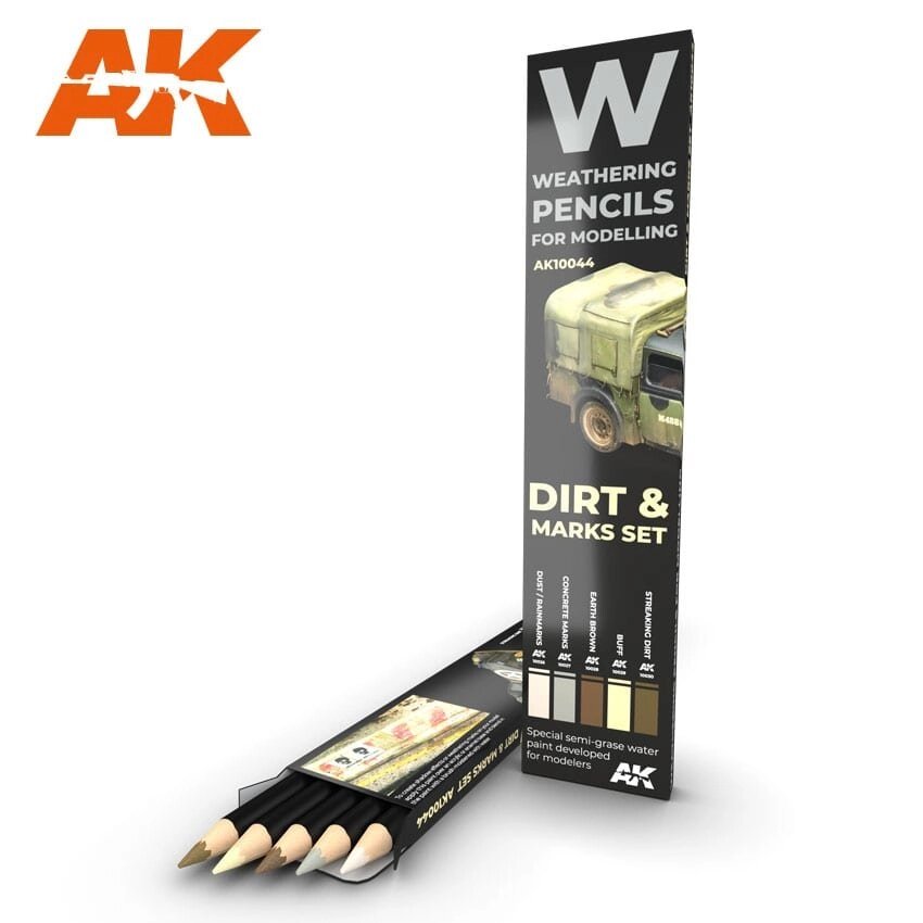 Набір олівців для ефектів пилу і бруду. AK-INTERACTIVE AK10044 від компанії Хоббінет - збірні моделі - фото 1