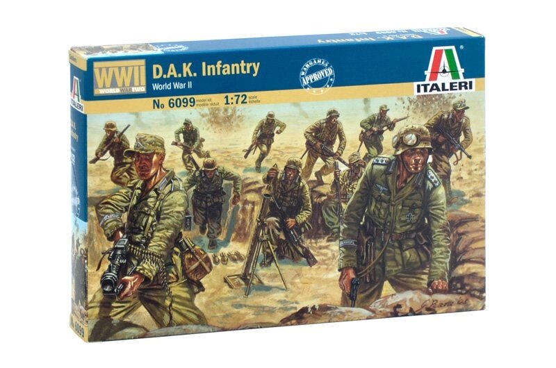 Набір пластикових фігур WWII DAK INFANTRY NORTH AFRICA. 1/72 ITALERI 6099 від компанії Хоббінет - збірні моделі - фото 1