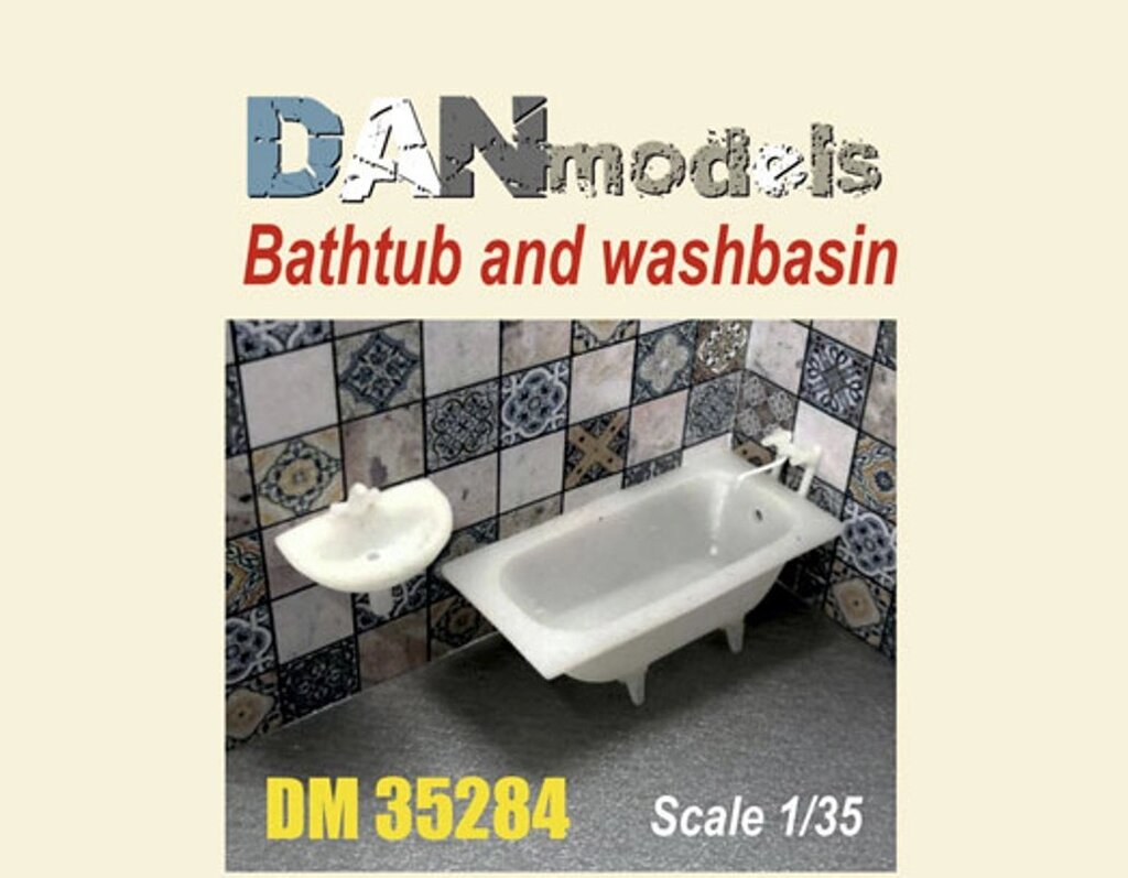 Набір ванна, раковина. Аксесуари для діорам. 1/35 DANMODELS DM35284 від компанії Хоббінет - збірні моделі - фото 1