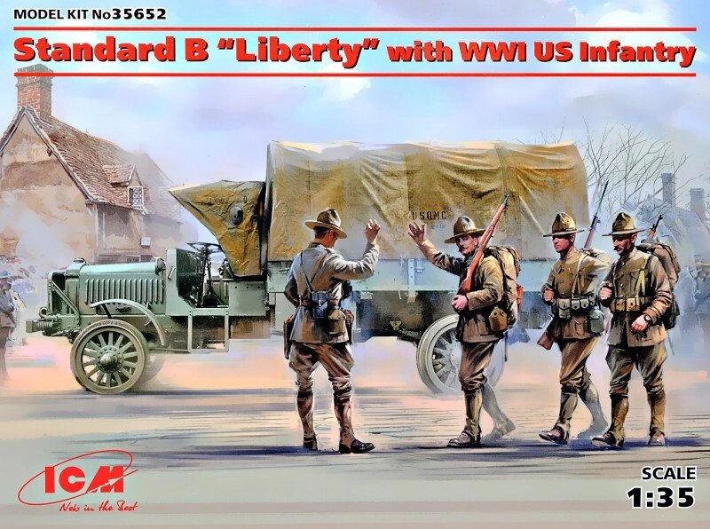Національний американський одяг Першої світової війни Стандарт Б "Ліберті" з піхотою США. 1/35 ICM 35652 від компанії Хоббінет - збірні моделі - фото 1