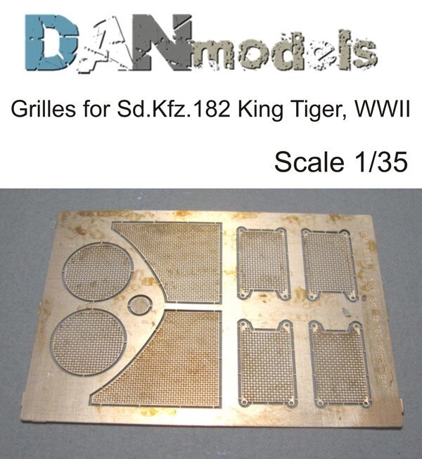 Надмоторние решітки (Фототравлення) для збірної моделі танка «Королівський тигр». 1/35 DANMODELS DM35519 від компанії Хоббінет - збірні моделі - фото 1