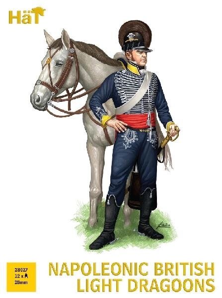 Napoleonic British Light Dragoon. Набір пластикових фігур в розмірі 28 мм. HAT 28027 від компанії Хоббінет - збірні моделі - фото 1