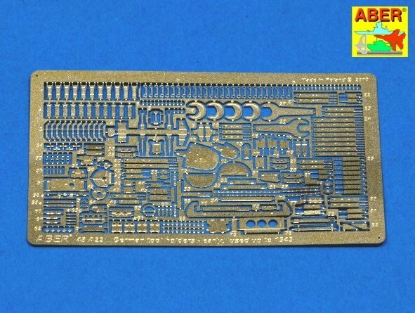 Немецкие держатели инструмента - ранние использовались до 1943 года. Набор травления. 1/48 ABER 48A22 від компанії Хоббінет - збірні моделі - фото 1