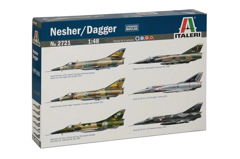 Nesher / Dagger. Збірна модель ізраїльського військового літака в масштабі 1/48. ITALERI 2721 від компанії Хоббінет - збірні моделі - фото 1