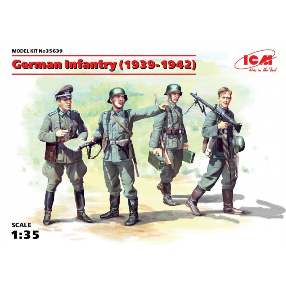 Німецька піхота, 1939-1942 р. 1/35 ICM 35639 від компанії Хоббінет - збірні моделі - фото 1