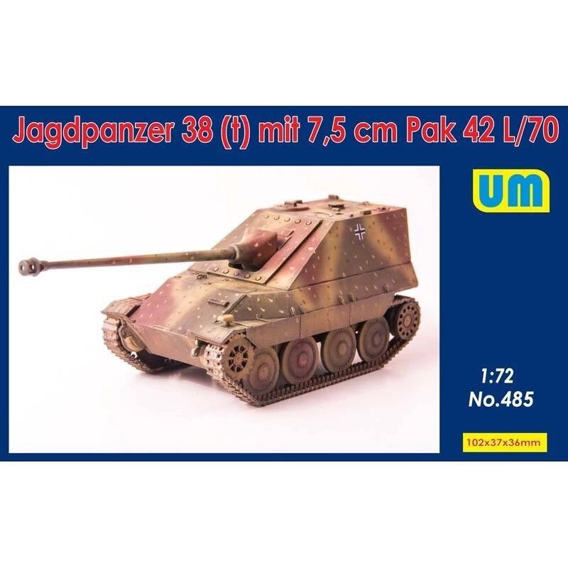Німецька САУ Jagdpanzer 38 (t) з 7.5cm Pak 42 L / 70. 1/72 UM 485 від компанії Хоббінет - збірні моделі - фото 1