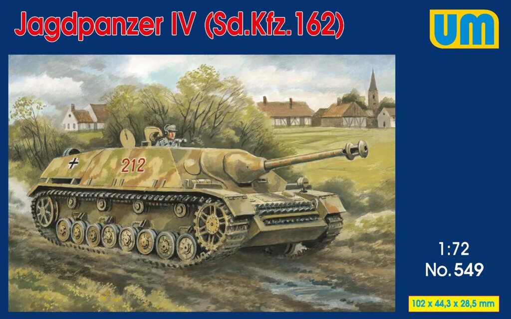 Німецька САУ Jagdpanzer IV (Sd. Kfz.162). Збірна модель у масштабі 1/72 UM 549 від компанії Хоббінет - збірні моделі - фото 1
