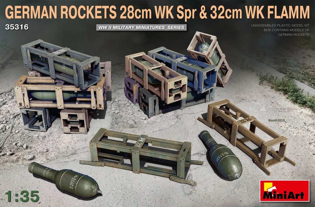 Німецькі снаряди 28см WK Spr і 32см WK FLAMM. 1/35 MINIART 35316 від компанії Хоббінет - збірні моделі - фото 1