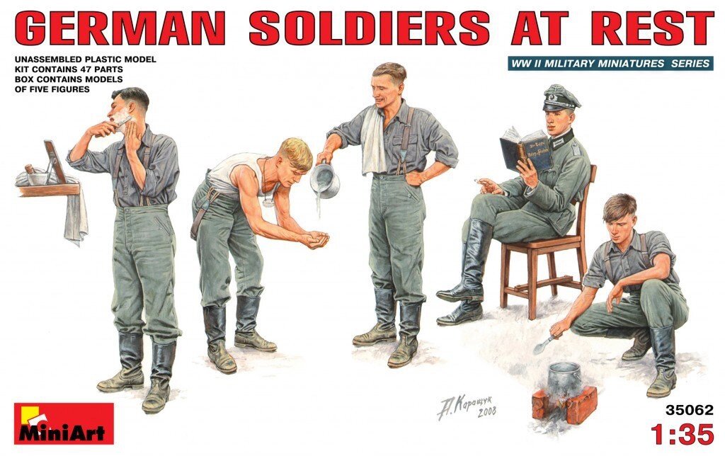 Німецькі солдати на відпочинку. 1/35 MINIART 35062 від компанії Хоббінет - збірні моделі - фото 1