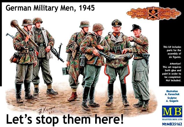 Німецькі військовослужбовці, 1945. Набір пластикових фігур в масштабі 1/35. MASTER BOX 35162 від компанії Хоббінет - збірні моделі - фото 1