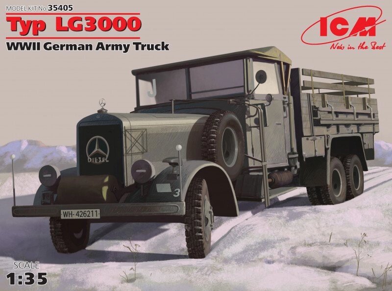 Німецький армійська вантажівка Typ LG3000 ІІ МВ. 1/35 ICM 35405 від компанії Хоббінет - збірні моделі - фото 1