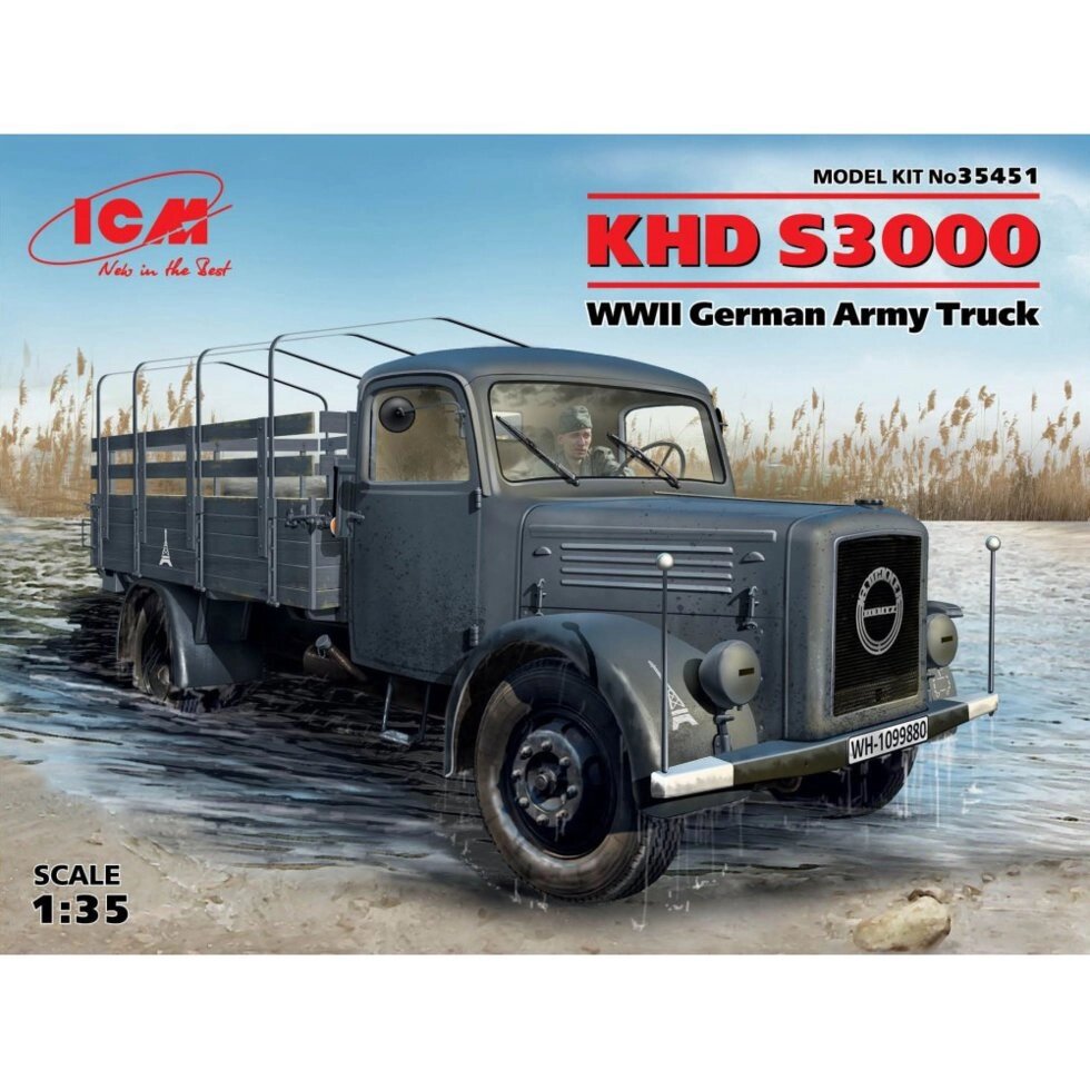 Німецький армійський вантажний автомобіль KHD S3000. 1/35 ICM 35451 від компанії Хоббінет - збірні моделі - фото 1