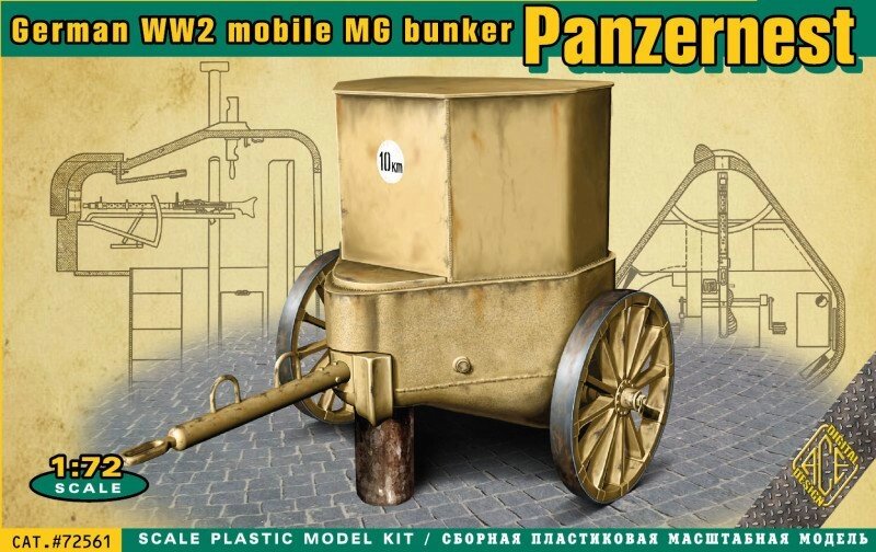 Німецький бункер "Panzernest". Збірна модель в масштабі 1/72. ACE 72561 від компанії Хоббінет - збірні моделі - фото 1