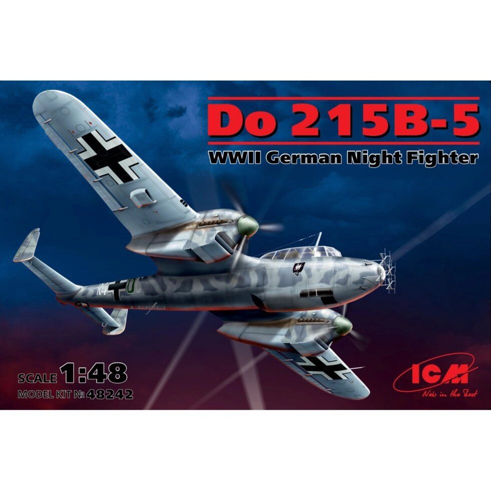 Німецький нічний винищувач Дорньє Do 215B-5. 1/48 ICM 48242 від компанії Хоббінет - збірні моделі - фото 1