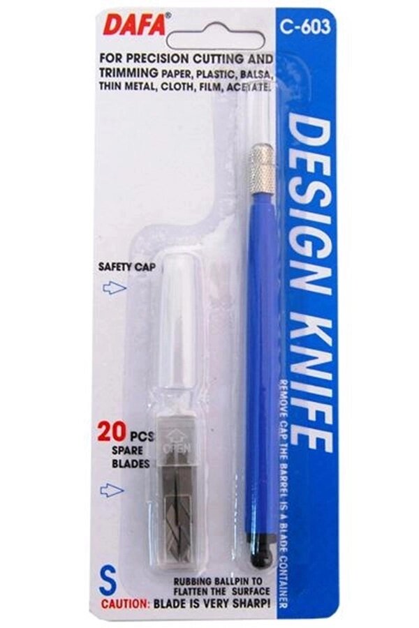 Ніж макетний, пластикова ручка + 20 змінних лез. DAFA C-603 від компанії Хоббінет - збірні моделі - фото 1