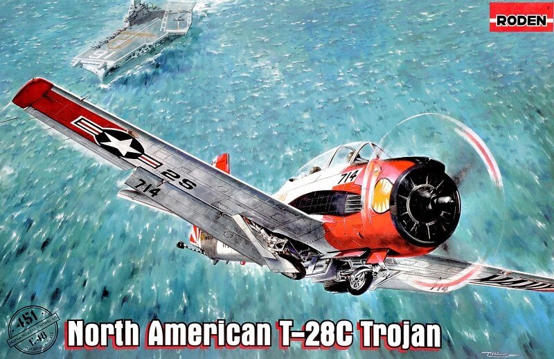 North American T-28C Trojan. Модель в масштабі 1/48. RODEN 451 від компанії Хоббінет - збірні моделі - фото 1