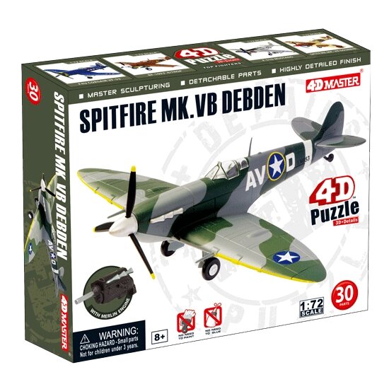 Об'ємний пазл Літак Spitfire MK. VB Debden в масштабі 1/72. 4D Master 26903 від компанії Хоббінет - збірні моделі - фото 1