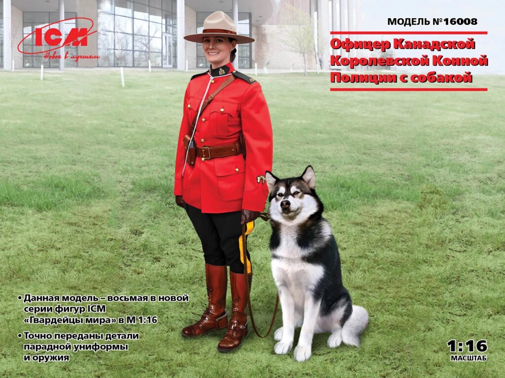 Офіцер королівської канадської кінської поліції з собакою. 1/16 ICM 16008. від компанії Хоббінет - збірні моделі - фото 1