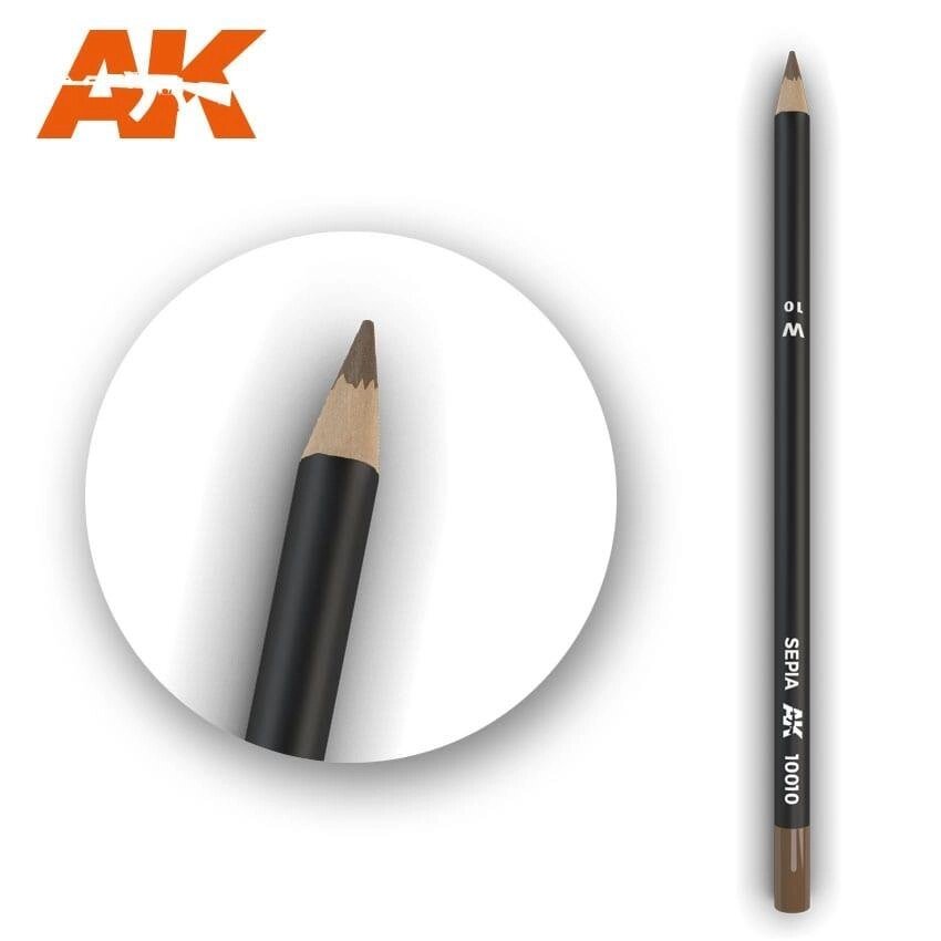 Олівець для ефектів сепія 17 см. AK-INTERACTIVE AK10010 від компанії Хоббінет - збірні моделі - фото 1