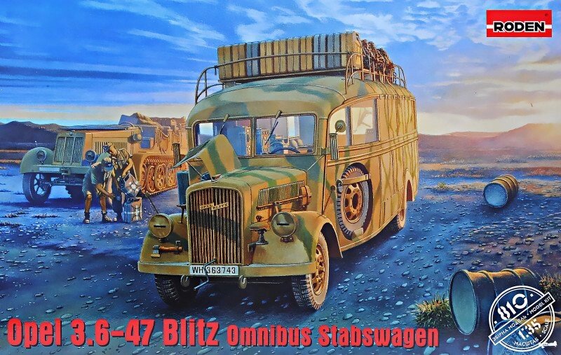 Opel Blitz 3.6 - 47 Omnibus Stabswagen. Збірна модель в масштабі 1/35. RODEN 810 від компанії Хоббінет - збірні моделі - фото 1