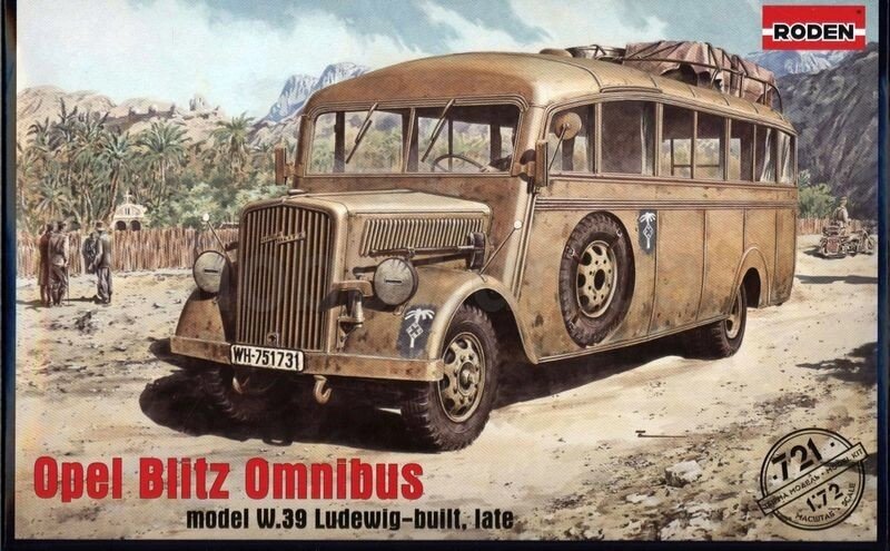 OPEL BLITZ OMNIBUS (MODEL W.39 LUDEWIG-BUILT, LATE). 1/72 RODEN 721 від компанії Хоббінет - збірні моделі - фото 1
