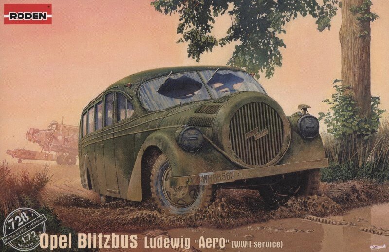 OPEL BLITZBUS LUDEWIG AERO WWII. Збірна модель в масштабі 1/72. RODEN 728 від компанії Хоббінет - збірні моделі - фото 1