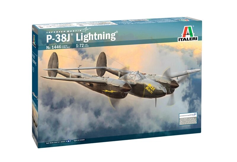 P-38J Lightning. Збірна модель літака у масштабі 1/72. ITALERI 1446 від компанії Хоббінет - збірні моделі - фото 1