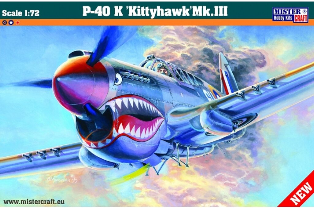 P-40 K Kittyhawk Mk. III. Збірна модель літака у масштабі 1/72. MISTER CRAFT D-220 від компанії Хоббінет - збірні моделі - фото 1