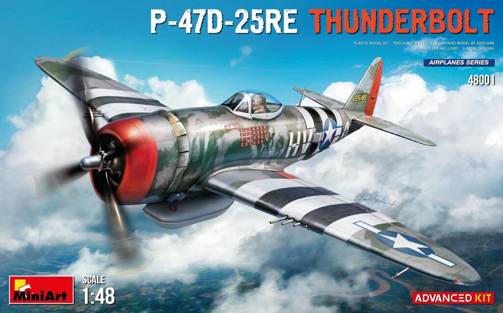 P-47D-25RE Thunderbolt Advanced Kit. Збірна модель літака у масштабі 1/48. MINIART 48001 від компанії Хоббінет - збірні моделі - фото 1