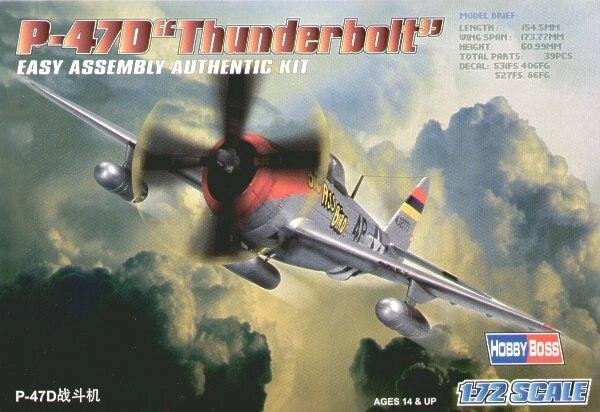 P-47D Thunderbolt. Збірна модель. 1/72 HOBBY BOSS 80257 від компанії Хоббінет - збірні моделі - фото 1
