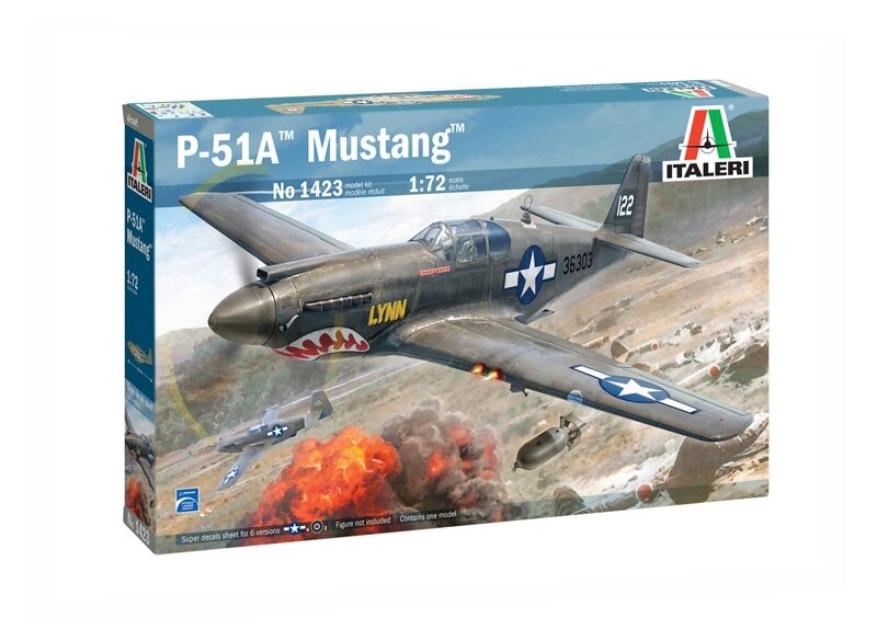 P-51A Mustang. Збірна модель винищувача у масштабі 1/72. ITALERI 1423 від компанії Хоббінет - збірні моделі - фото 1