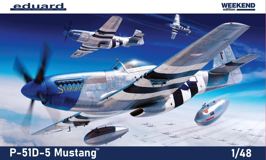 P-51D-5. Збірна модель літака в масштабі 1/48. EDUARD 84172 від компанії Хоббінет - збірні моделі - фото 1