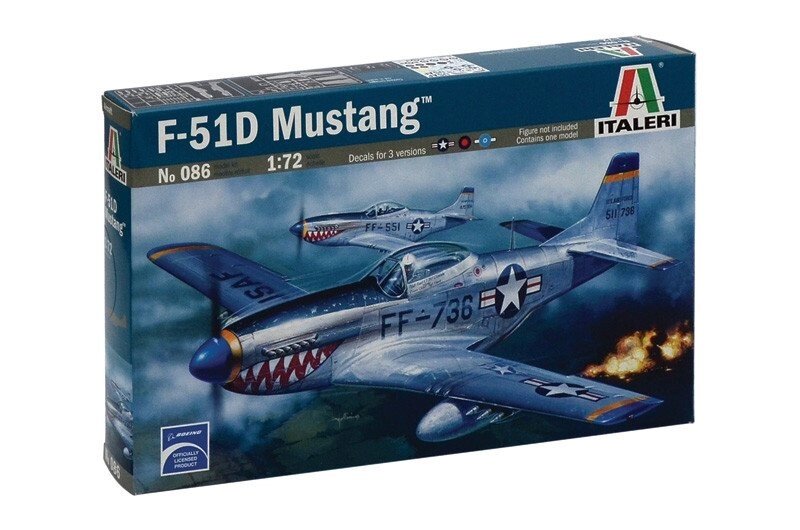 P-51D Mustang. Збірна модель літака. 1/72 ITALERI 086 від компанії Хоббінет - збірні моделі - фото 1