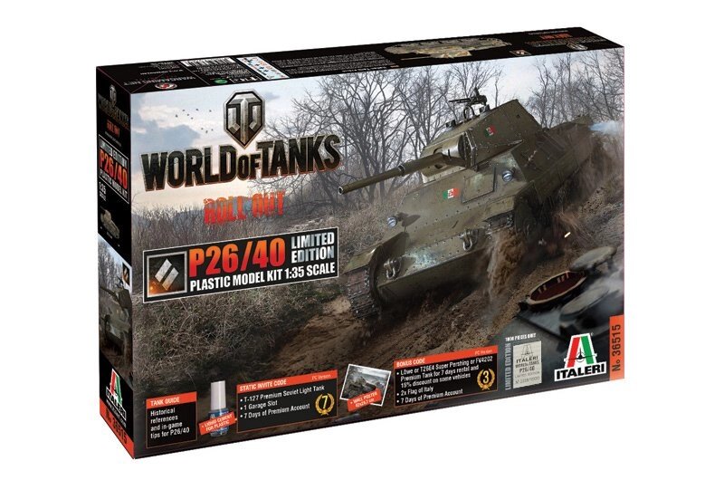 P26 / 40. Збірна модель танка в масштабі 1/35 із серії World of Tanks. ITALERI 36515 від компанії Хоббінет - збірні моделі - фото 1