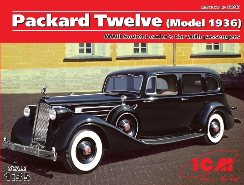 PACKARD TWELVE 1936 Збірна модель автомобіля радянського керівництва II МВ з пасажирами. 1/35 ICM 35535 від компанії Хоббінет - збірні моделі - фото 1