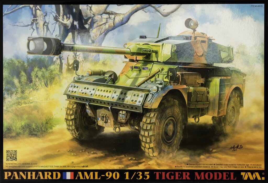 Panhard AML-90. Збірна модель у масштабі 1/35. Tiger Model 4635 від компанії Хоббінет - збірні моделі - фото 1